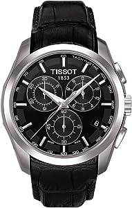 Tissot mens Couturier Chrono Quartz Stainless Steel Dress Watch Black T0356171605100