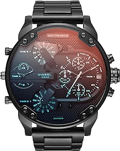 Diesel Mr. Daddy 2.0 Men’s Watch with Oversized Chronograph Watch Dial and Stainless Steel, Silicone or Leather Band