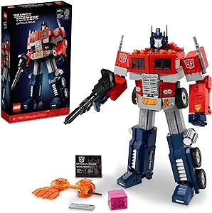 LEGO Icons Optimus Prime 10302 Transformers Figure Set, Collectible Transforming 2-in-1 Robot and Truck Model Building Kit for Adults, Perfect for Display or Play