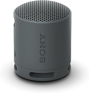 Sony SRS-XB100 Wireless Bluetooth Portable Lightweight Super-Compact Travel Speaker, Extra-Durable IP67 Waterproof & Dustproof, 16 Hour Battery, Versatile Strap, and Hands-Free Calling, Black New