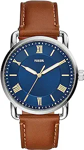 Fossil Copeland Men’s Watch with Slim Case and Genuine Leather Band