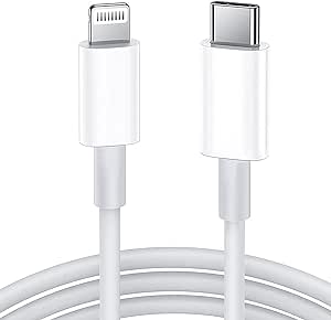 کابل USB C به لایتنینگ 2M [دارای گواهینامه MFi] سازگار با Apple iPhone 14 Pro Max/13/12/11 Pro/X/XS/XR/8 Plus/AirPods Pro، پشتیبانی از انتقال نیرو، سفید