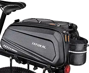 کیف های دوچرخه JXFUKAL برای قفسه عقب دوچرخه – 9.5 لیتری ضد آب دوچرخه Ebike Ebike صندوق عقب زین حمل کیف صندلی با بازتابنده، پوشش باران و بند شانه برای مسافرت در فضای باز