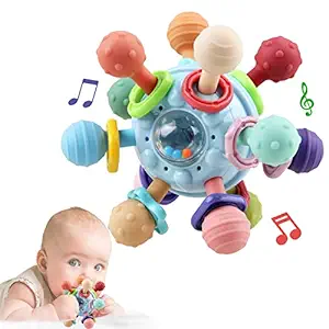 Anzimo Baby Sensory Teething Toys – Baby Teethers Montessori Toys – هدایایی برای نوزادان نوزاد پسر پسر دختر 0 3 6 9 12 18 ماهه 1 یک ساله – اسباب بازی های جویدنی جغجغه کودک – اسباب بازی های آموزشی برای کودکان نوپا