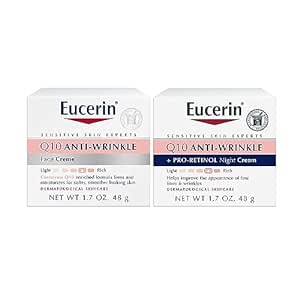 بسته کرم ضد چروک صورت Eucerin Q10، کرم روز و کرم شب برای صورت، 1.7 اونس (بسته 2 عددی)