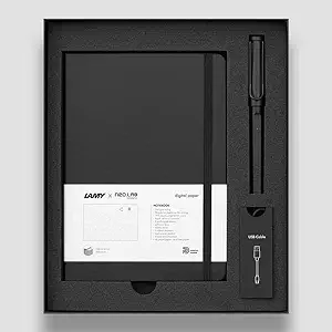 بسته کد Lamy Safari All Black توسط Neo Smartpen برای اندروید، آیفون و لپ تاپ | دیجیتالی کردن دست خط | همگام سازی زمان واقعی بلوتوث، دست خط به متن رونویسی