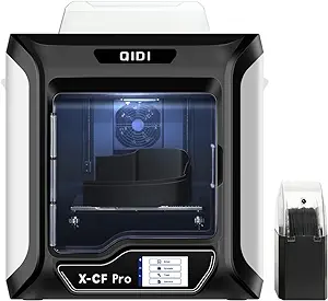 پرینترهای سه بعدی R QIDI TECHNOLOGY X-CF Pro درجه صنعتی، مخصوصاً برای چاپ فیبر کربن و نایلون با برش سریع QIDI، تراز خودکار، حجم ساخت بزرگ 11.8×9.8×11.8 اینچ طراحی شده است.