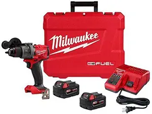 کیت مته چکشی 1/2 اینچی Milwaukee 2904-22 با (2) باتری 5.0Ah، شارژر و جعبه ابزار قرمز