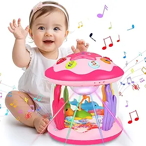 اسباب‌بازی‌های دخترانه 6 تا 12 ماهه: اسباب‌بازی‌های موزیکال 12 تا 18 ماهه آموزش خزیدن برای نوزادان 1 2 3 ساله هدیه دختر بچه (صورتی)
