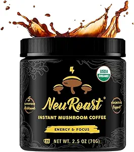 قهوه فوری قارچ ارگانیک توسط NeuRoast – اسید کم – پنج قارچ سوپر فود