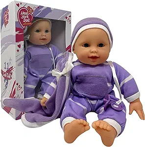 مجموعه عروسک نیویورکی 11 اینچی با بدن نرم عروسک نوزاد در جعبه کادو – اسباب بازی عروسک 11 اینچی برای کودکان، پسران، دختران و کودکان نوپا – لوازم جانبی و پتوی پستانک عروسک نوزاد