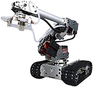 Hobbyant 6 DOF Metal Alloy Aluminum Mechanical Arm Robot شش محوره 201 Arduinos با شاسی خزنده مخزن