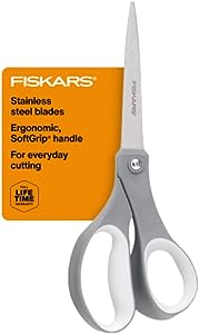 قیچی همه منظوره FISKARS – کارایی بالا و طراحی شده برای راحتی و برش – برش تیز اما برای نگه داشتن نرم است. ایده آل برای هنر، صنایع دستی و دفتر