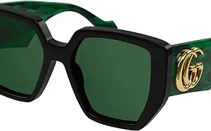 عینک آفتابی هندسی گوچی GG0956S 001 مشکی/سبز 54mm 956