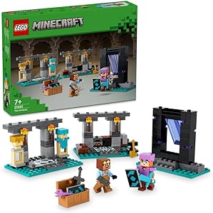 مجموعه اسباب بازی LEGO® Minecraft® The Armory 21252 Building Blocks. اسباب بازی های پسرانه، دخترانه و بچه گانه (203 قطعه)