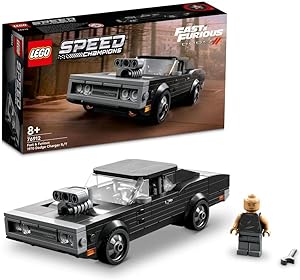 LEGO Speed ​​Champions Fast and Furious 1970 Dodge Charger R/T 76912 Model Building Blocks Toy Car Set; اسباب بازی های پسرانه، دخترانه و بچه گانه (345 قطعه)