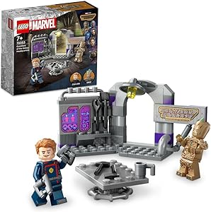 مجموعه جلد 3 LEGO 76253 Marvel Guardians of the Headquarters با مینی فیگورهای Groot و Star-Lord، اسباب بازی ساخت سوپر قهرمان برای کودکان، دختران و پسران 7 به بالا
