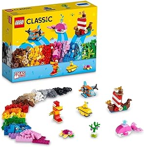 ست اسباب بازی LEGO Classic Creative Ocean Fun 11018 Building Blocks; اسباب بازی های پسرانه، دخترانه و بچه گانه (333 قطعه)