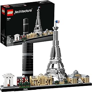 LEGO Architecture Paris Skyline، مدل کلکسیونی کیت ساختمان با برج ایفل و لوور، مجموعه Skyline، دکوراسیون منزل اداری، هدیه منحصر به فرد برای رها کردن خلاقیت هر بزرگسال، 21044