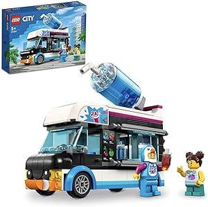 مجموعه ماشین اسباب بازی LEGO City Penguin Slushy Van 60384 Building Blocks; اسباب بازی های پسرانه، دخترانه و بچه گانه (194 قطعه)