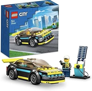 LEGO City Electric Sports Car, Race Car Building Blocks, Age 5+, 60383 (95 Pieces)