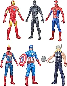 بسته چندگانه اکشن فیگور سری Marvel Titan Hero، 6 اکشن فیگور، اسباب‌بازی‌های 12 اینچی، با الهام از کمیک‌های Marvel، برای کودکان 4 سال به بالا (اختصاصی آمازون)