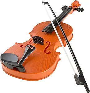 سلام! بازی! ویولن اسباب‌بازی کودک با 4 سیم و کمان قابل تنظیم – صداهای موزیکال- ابزاری با ظاهر واقعی برای یادگیری موسیقی کلاسیک (80-HM-336840)