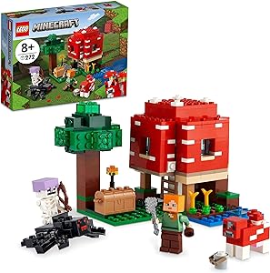 LEGO® Minecraft® The Mushroom House، مجموعه رسمی Minecraft x LEGO Building Blocks، سن 8+، 21179 (272 قطعه)