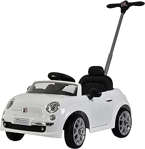 بهترین ماشین سواری Fiat 500 Push Cars، سفید 37 x 19 x 12 اینچ، بزرگ، سفید