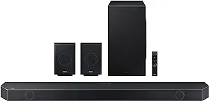 SAMSUNG HW-Q990C 11.1.4ch Soundbar با صدای بی‌سیم Dolby، بلندگوهای عقب همراه با Q-Symphony، SpaceFit Sound Pro، صدای تطبیقی، حالت بازی حرفه‌ای، Airplay 2، AVA، الکسای داخلی