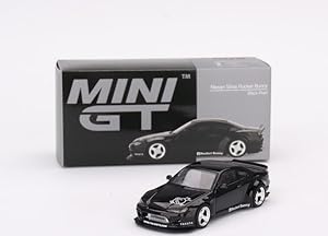 True Scale Miniatures Model Car سازگار با Nissan Silvia (S15) Rocket Bunny Black Pearl RHD Limited Edition 1/64 Diecast Model Car MGT00602