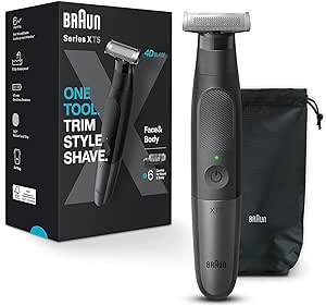 Braun Series XT5 – اصلاح ریش، ریش تراش و تیغ برقی مردانه، کیت آراستگی بدن برای آرایش صورت، یک تیغه بادوام، یک ابزار برای کلش، مو، کشاله ران، زیر بغل، XT5100