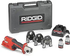 کیت ابزار فشرده پرس RIDGID 57373 مدل RP 241 با فک های ProPress 1/2 تا 1 اینچی، باتری و شارژر، ابزار فشرده فشرده با قابلیت اتصال بلوتوث