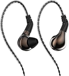 Linsoul BLON BL03 HiFi 10mm Carbon Diaphragm Dynamic In-Earphone In-Ear driver IEM با کابل 0.78 میلی متری 2 پین جداشدنی (بدون میکروفون، قهوه ای)