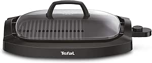 TEFAL پلانچا الکتریک | گریل بدون دود درب دار | ترموستات قابل تنظیم | 2000 وات | 2/3 گریل و 1/3 صفحه تخت| آشپزی سالم | پلاستیک/فولاد | مشکی | 2 سال گارانتی | CB6A0827