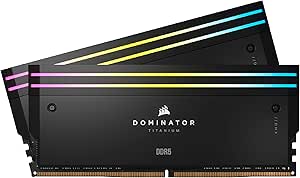 CORSAIR DOMINATOR TITANIUM RGB DDR5 RAM 48GB (2x24GB) DDR5 7200MHz CL36 Intel XMP iCUE حافظه کامپیوتر سازگار – مشکی (CMP48GX5M2X7200C36)