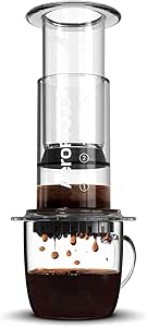 AeroPress Clear Coffee Press – روش دم کردن 3 در 1 ترکیبی از فرنچ پرس، پورور، اسپرسو – قهوه با بدنه کامل بدون شن یا تلخی – قهوه ساز کوچک قابل حمل برای کمپینگ و مسافرت