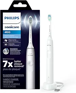 مسواک برقی Philips Sonicare 4100، مسواک برقی قابل شارژ با سنسور فشار، سفید HX3681/23