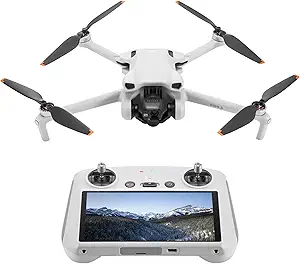 DJI Mini 3 (DJI RC)، پهپاد مینی دوربین مکانیکی 3 برابری با ویدیوی 4K HDR، زمان پرواز 38 دقیقه، انتقال ویدئو تا 32800 فوت (10 کیلومتر)، عکسبرداری عمودی، یکپارچه بازگشت خودکار GPS