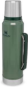 بطری افسانه ای کلاسیک Stanley 1L / 1.1QT Hammertone Green – قمقمه فولادی ضد زنگ بدون BPA | 24 ساعت سرد یا گرم نگه می دارد | درب نشتی دوبل به عنوان فنجان | قابل شستشو در ماشین ظرفشویی