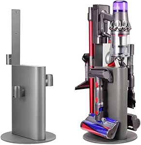 پایه جاروبرقی CooTrilo برای پاک کننده Dyson V15 V11 V10 V8 V7 V6، قفسه ذخیره سازی فلزی پایدار، براکت سازمان دهنده بدون مته سازگار با جارو شارژی Dyson و ابزارهای آن، خاکستری