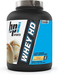 BPI Sports Whey HD Ultra Protein Powder، کارامل وانیلی، 4.1 پوند