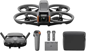 DJI Avata 2 Fly More Combo (3 باتری)، پهپاد FPV با دوربین 4K، تجربه همه جانبه، آکروباتیک با یک فشار، محافظ پروانه داخلی، FOV 155 درجه، پهپاد دوربین با عینک 3 و RC Motion 3