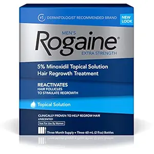 بطری های Rogaine Mens Regrowth X-Strength 5 درصد بدون عطر 3-60 میلی لیتری (2fl oz)