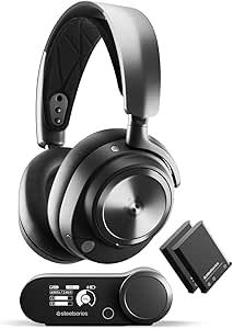 هدست بازی چند سیستمی بی سیم Arctis Nova Pro SteelSeries – درایورهای مغناطیسی نئودیمیم – حذف نویز فعال – سیستم برق بی نهایت – میکروفون ClearCast Gen 2 – PC، PS5، PS4، سوییچ، موبایل