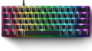 کیبورد گیمینگ اپتیکال آنالوگ 60% Razer Huntsman Mini با فعال سازی قابل تنظیم، حالت ماشه سریع، روشنایی RGB – 60% فرم فاکتور قابل حمل