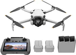 DJI Mini 4 Pro Fly More Combo with DJI RC 2، Mini Drone با ویدیوی 4K HDR، کمتر از 0.549 پوند/249 گرم، 3 باتری تا 102 دقیقه پرواز، بازگشت هوشمند به خانه، پهپاد با دوربین برای مبتدیان