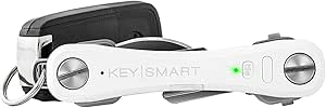 KeySmart Pro – نگهدارنده کلید جمع و جور با فناوری هوشمند چراغ LED و کاشی، کلیدهای گمشده و تلفن خود را با بلوتوث (حداکثر 10 کلید، سفید) ردیابی کنید