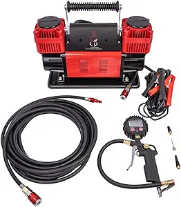 Thor’s Lightning Bolt قابل حمل 12v True Dual Air Compressor 10.6 CFM با فشارسنج دیجیتالی، بادگیر/تفنگ باد بادکن تک لاستیک