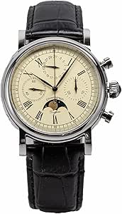 NC Sugess Mechanical Mechanical Watch Seagull Movement ST1908 Chronograph Vintage Moonphase Wrist Watch بند چرم اصل ضد آب 50ATM